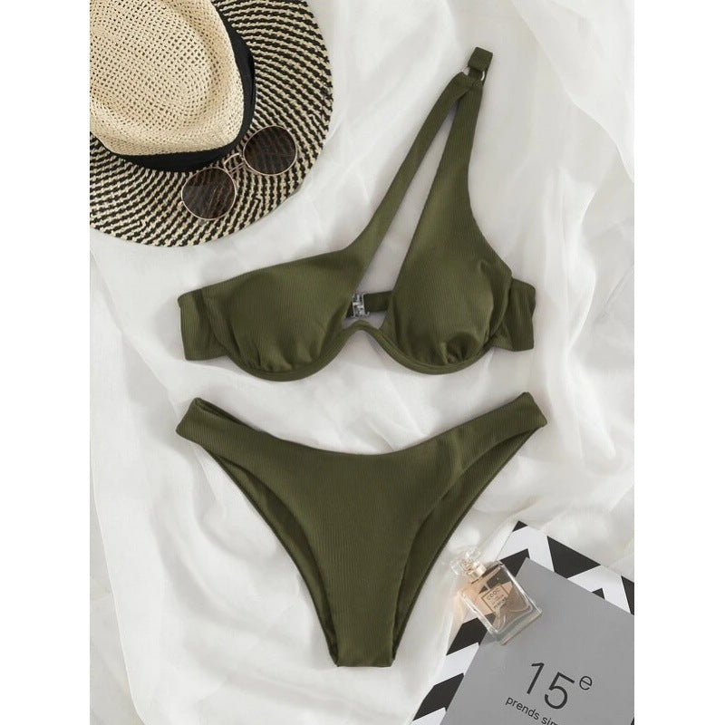 Wholesale Multicolor Ribbed Double Fabric Swimwear